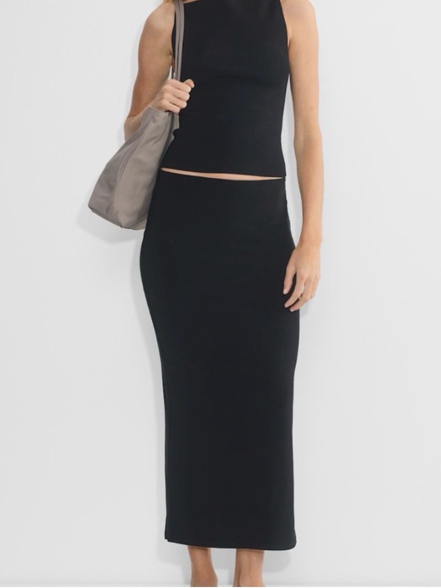 Aritzia Babaton Black Midi Pencil Skirt